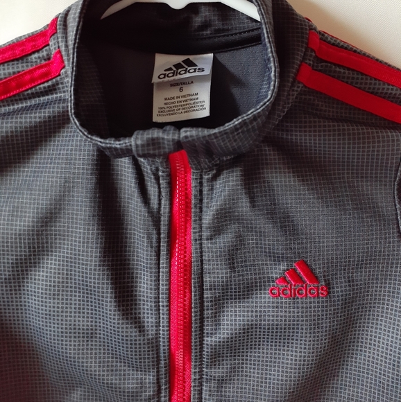 Adidas boys gray full zip athletic jacket - Picture 3 of 6